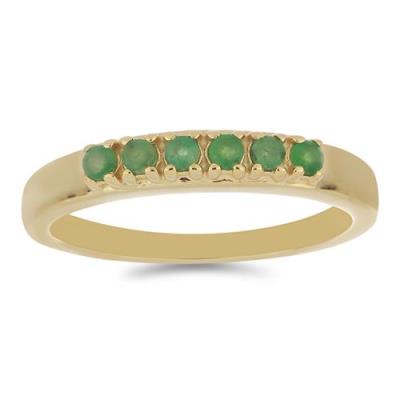 BUY STERLING SILVER NATURAL EMERALD CLUSTER RING
